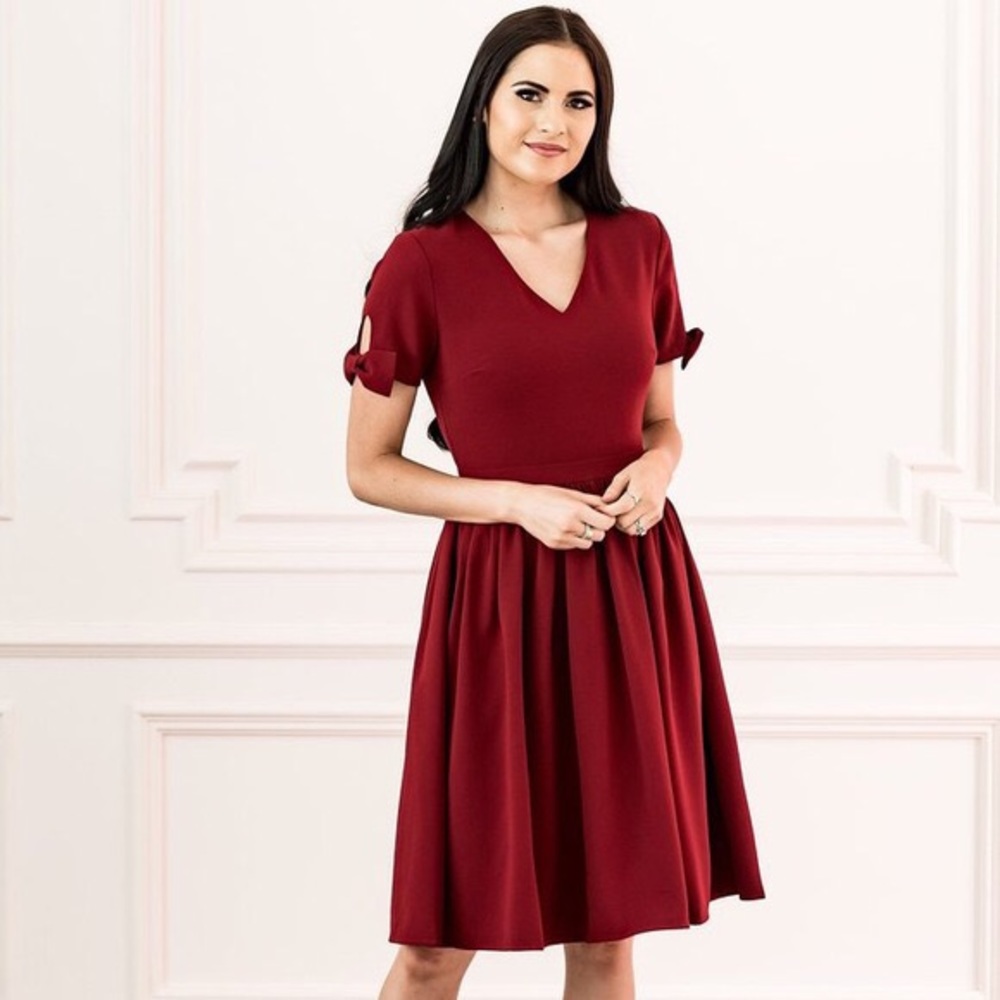 Rachel Parcell cranberry bow dress